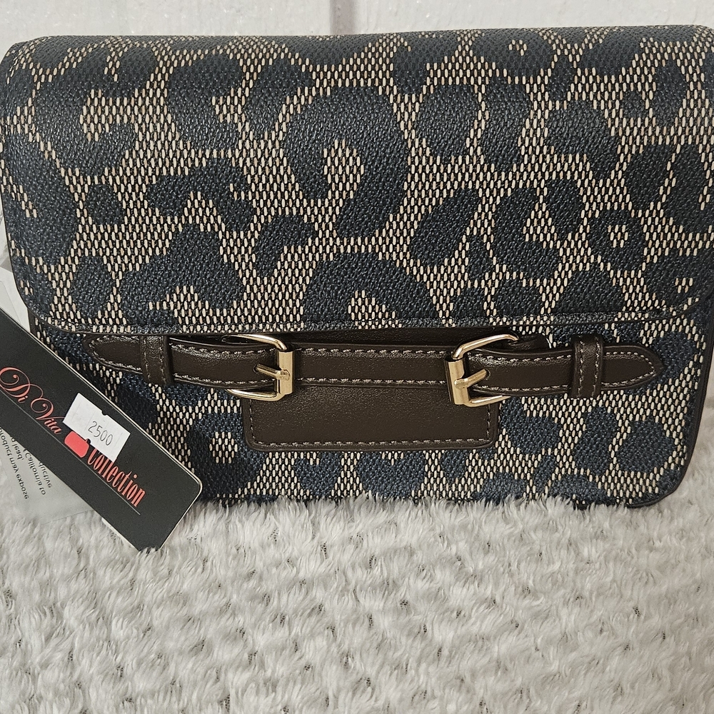 Leopard Print Clutch with Buckle Detail